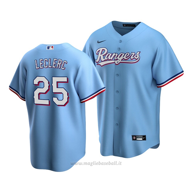 Maglia Baseball Uomo Texas Rangers Jose Leclerc Replica Alternato 2020 Blu